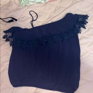 Navy Blue off the shoulder